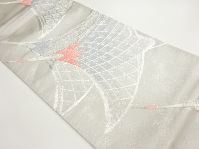 群鶴模様織出し袋帯